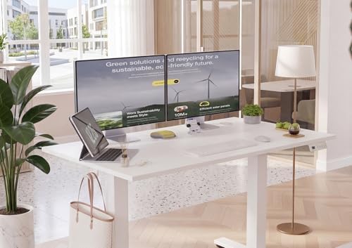 YDN Electric Standing Desk, 48x24 Inch, White - Image 2