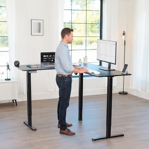 VIVO Black 63 x 55 in Corner Standing Desk, DESK-E3CTB - Image 2