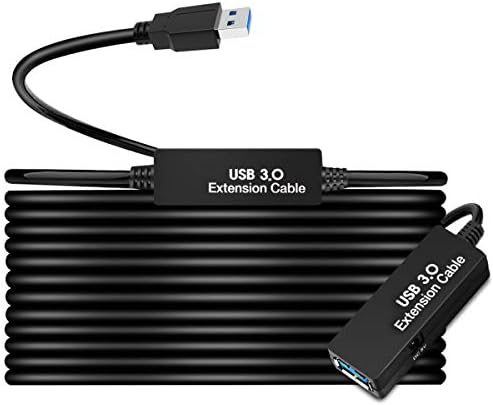 50FT USB 3.0 Extension Cable,Active Type A-Male to A-Female Extender Cord, 2 Signal Boosters,Compatible Oculus Quest 2/3 VR,Printer, Webcam,Xbox, PS4 and More, by W+WDX%C2%A0MAST+DYNAPOINT+LIMITED