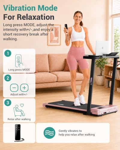 Walking Pad with Vibration Plates, 3 in 1 Walking Vibration Pad, Walking Pad with Incline, Under Desk Walking Pad with Remote Control and LED Display for Home Small Space - Image 4