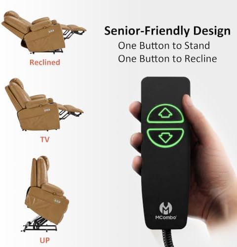 MCombo Power Lift Recliner Chair for Elderly, Heat and Massage 7040(Medium) - Image 6