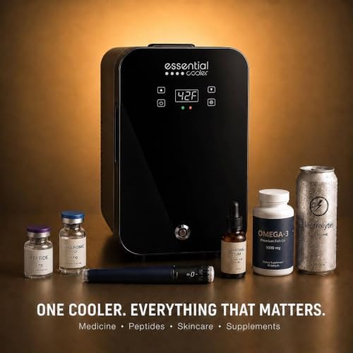 Classic Compact Portable Mini Fridge - Touch Temperature Control, Removable Shelves, Lockable Smoked Glass Door for Skincare, Cosmetics, Peptides, Supplements & More - Image 3