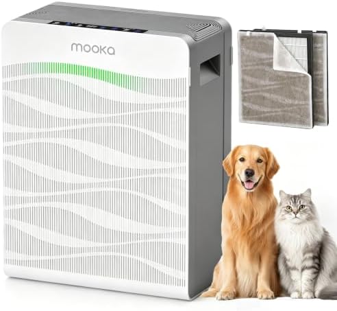 MOOKA Air Purifier for Home Pet Large Room 2800Ft² Dual Washable Pre-Filter by MOOKA