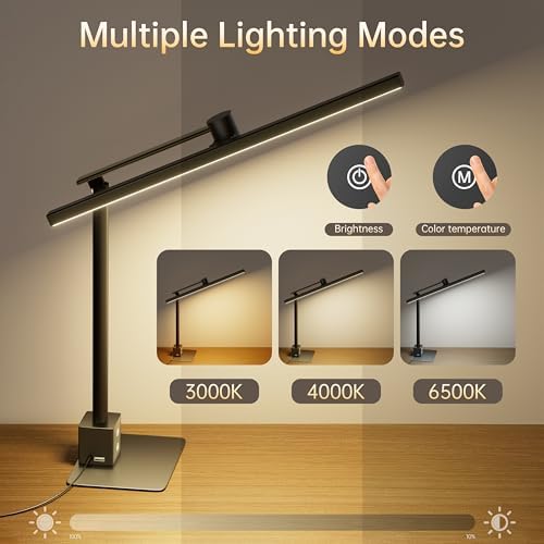deeloop LED Desk Lamp, 2-in-1 Clamp Light, CRI95+, Asymmetric Lighting - Image 4