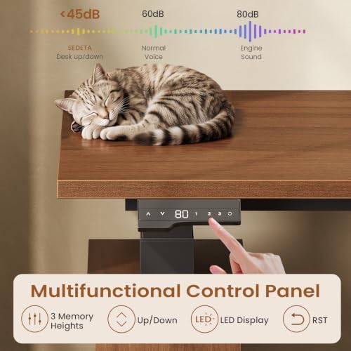 SEDETA 69" L Shaped Standing Desk with 4 Drawers, Storage Bookshelf - Image 7