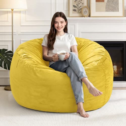 3FT Bean Bag Chairs for Adults,Beanbag Chair with Washable Cover by Unknown