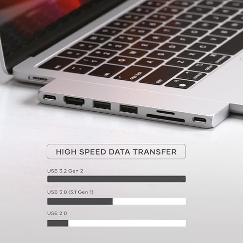 Satechi 7-in-1 USB-C Hub Pro Slim, 4K HDMI, USB 3.2 Gen 2, USB 4, Silver - Image 4