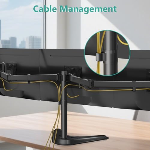 WALI Freestanding Triple Monitor Stand for 13-27 inch Screens，22lbs per Arm - Image 6
