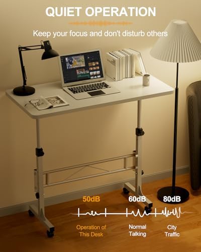 Small Standing Desk Adjustable Height,Mobile Stand Up Desk with Wheels - Image 5