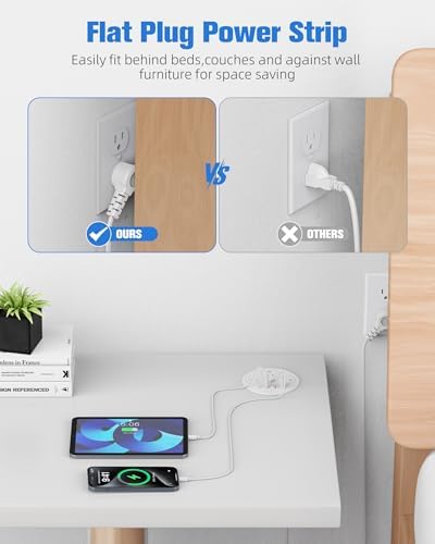100W USB C Desktop Power Grommet, Double-Side 4 USB 5 Outlets (15Amp) - Image 4