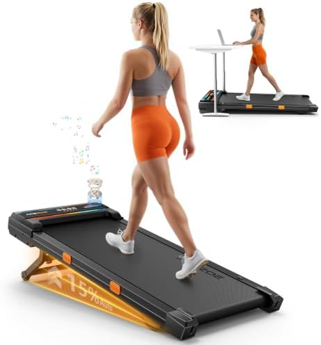 Walking Pad Treadmill with 15% Auto Incline, Under Desk Treadmill for Home by AcezoeFitness