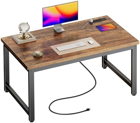 Huuger 48 x 24 inch Desk with Power Outlets & 0.95 Inch Thicker Desktop by Huuger