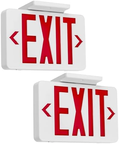 Gruenlich Emergency Exit Sign for Business, Battery Backup, 2 Pack by GRUENLICH