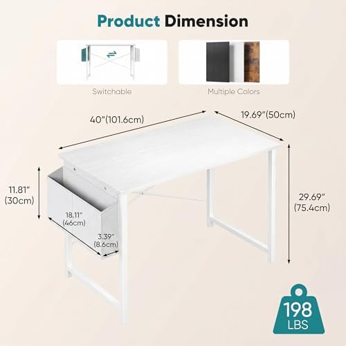 OLIXIS Small Computer Desk, 40 Inch Gaming Desks for Home Office - Image 3