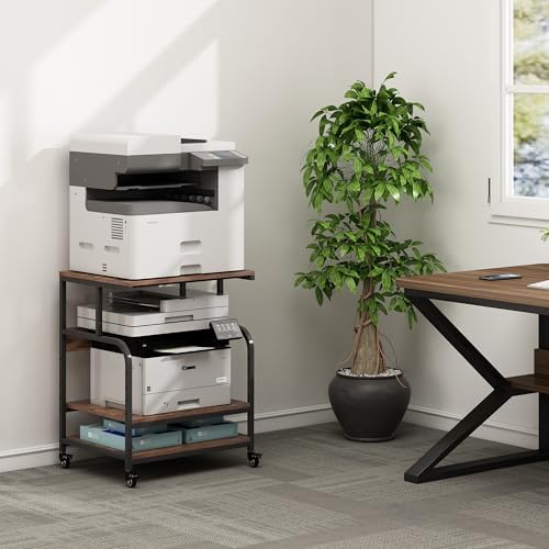 Fannova Large Printer Stand Table with Height Adjustable Storage Shelf - Image 6
