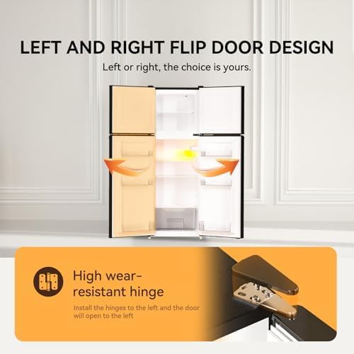4.7 Cu.Ft Small Refrigerator with Freezer, Small Fridge with Top Freezer, for Dorm, Bedroom, Apartment, and Office, Double Door,black - Image 7