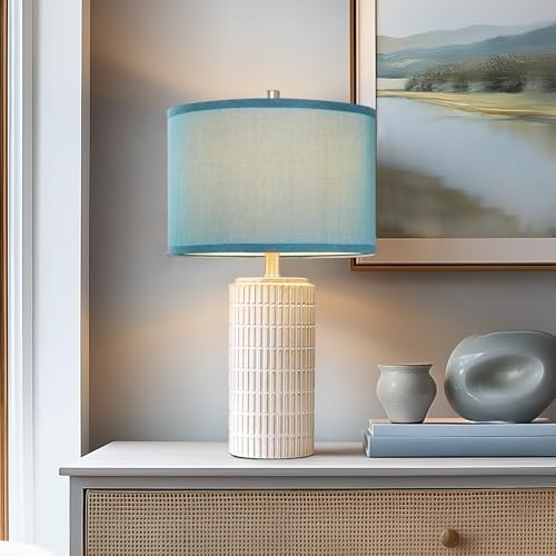 AIEAMPDO 23" Set of 2 Nautical Ceramic Nightstand Table Lamps, Blue - Image 4