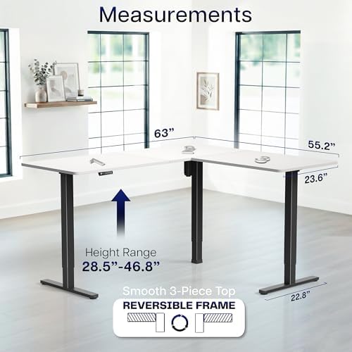VIVO White 63 x 55 in Corner Standing Desk, DESK-E3CTBW - Image 5