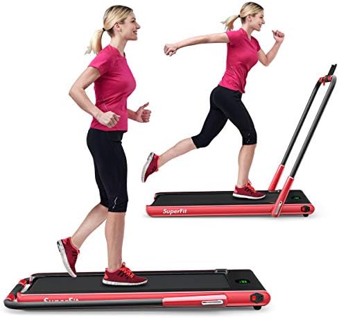 GYMAX Walking Pad, 2 in 1 Free Installation Under Desk Treadmill with Smart App, Remote Control & LED Display, 2.25HP Foldable Portable Compact Running Machine for Small Spaces Home Office by GYMAX