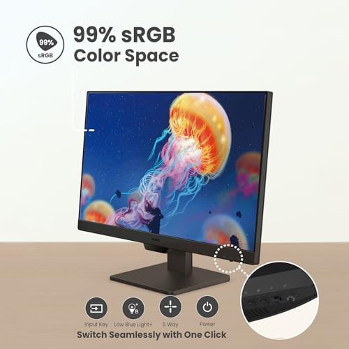 BenQ GW2490 24" Computer Monitor 100Hz FHD 1920x1080p IPS Eye-Care Tech VESA Mount Thin Bezel Low Blue Light Adaptive Brightness Wall Mount Built-in Speakers DisplayPort HDMI Port2 - Image 6