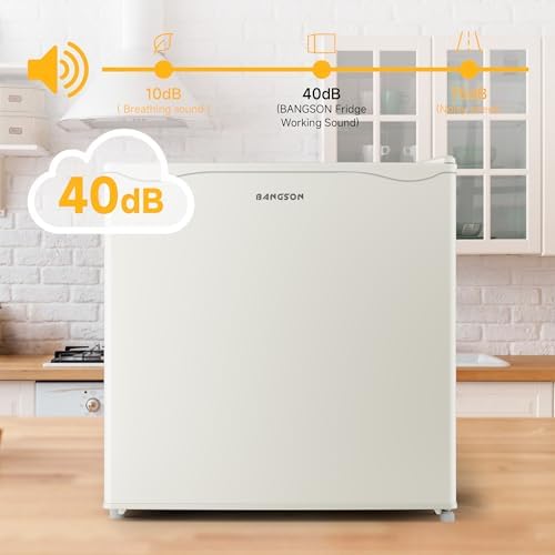 BANGSON 1.7 Cu.Ft Mini Fridge with Freezer,Cream White - Image 6