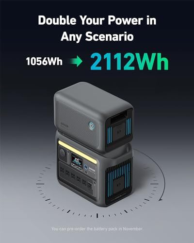 Anker SOLIX C1000 Power Station and BP1000 Expansion Battery, 2112Wh, 1800W - Image 2