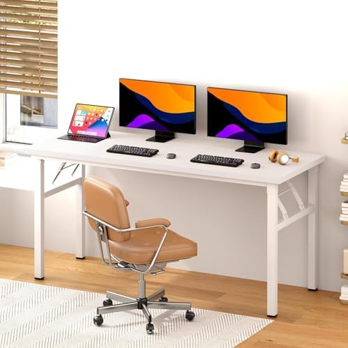 Need Home Office Desk - 62 Inches Large Computer Desk Sturdy Black Table Foldable Desk Gaming Computer Table No Assembly Required AC5DW(157.5 * 60) - Image 4