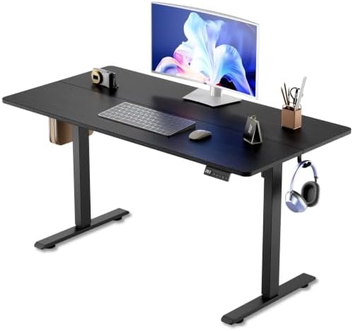 48x24 inch Electric Standing Desk, Height Adjustable, Black by HMLANGQI