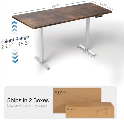 VIVO Rustic Vintage Brown 83 x 30 in Standing Desk, DESK-KIT-E2G84-30N - Image 3