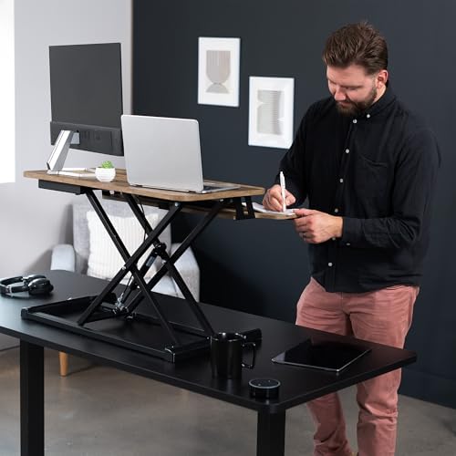 VIVO Reclaimed Wood 32 inch Desk Converter, DESK-V000KP - Image 4