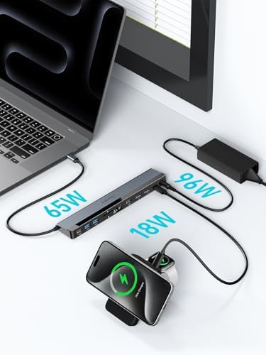 USB C Docking Station Dual Monitor 4K@60Hz, 12-in-1 Laptop Dock with 2*HDMI, 4*USB, Thunderbolt 3/4 Dock, SD/TF Slot, Ethernet, Audio, 96W Power Adapter, for HP, Lenovo, Dell, ASUS,Surface - Image 3
