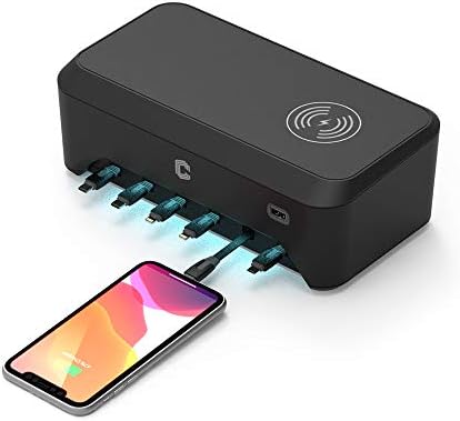 Chargetech CS9 Pro Desktop Charging Station, 6 Retractable Cables, Wireless Charging Pad, LED Indicator - Image 4