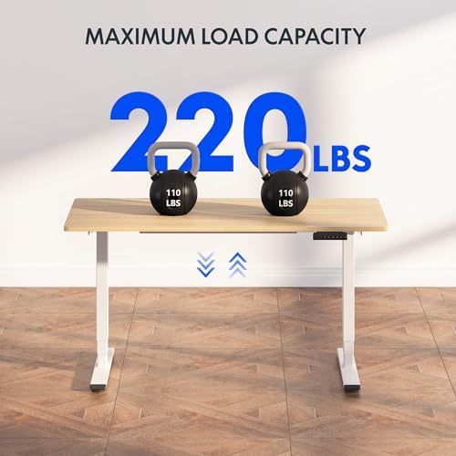FLEXISPOT E6 3-Stage Dual Motor Electric Standing Desk 48 x 30 Sit Stand Up Desk, Holds 220 lbs, Adjustable Height w/Memory Presets, One-Piece Maple Desktop & White Frame, Ships in 2 Boxes - Image 5