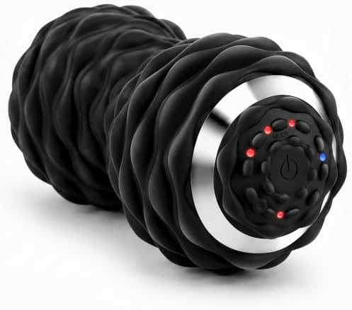 Vibrating Massage Roller for Plantar Fasciitis, 4-Speed Peanut Massage Ball, The Roller - Deep Tissue Myofascial Release Suitable for Plantar Fasciitis, Foot, Neck, Back, Body (Black) by Unknown