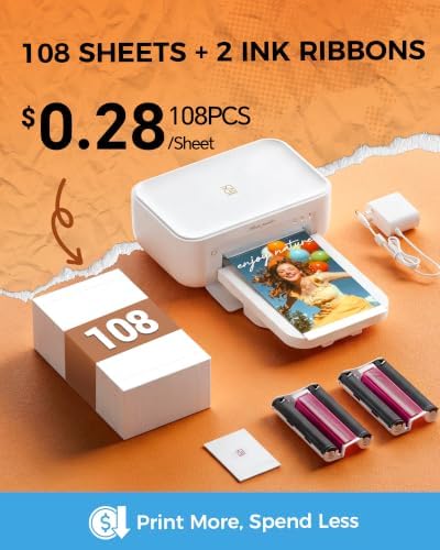 HPRT Photo Printer 4x6, +108 Sheets Photo Paper & 2 Ribbons - Image 2