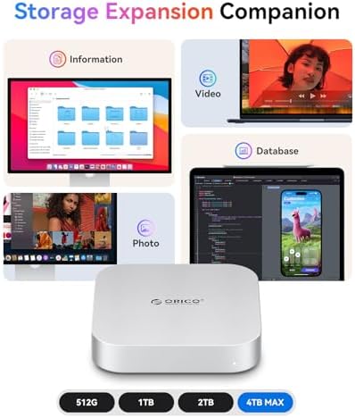 ORICO 40Gbps Laptop Docking Sation Stand for Mac mini M6, M5 Pro, M4/M4 Pro - Image 4