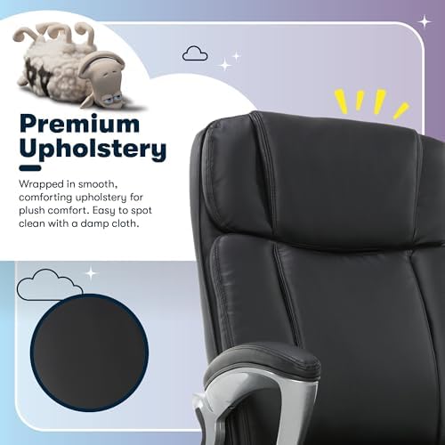 Serta Ergonomic Big and Tall Executive Office Chair Lumbar Support, Leather - Image 5