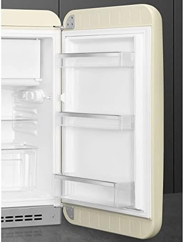 Smeg FAB10 50's Retro Style Aesthetic Refrigerator with 4.48 Cu Total Capacity, 2 Glass Shelves, LED Internal Light, 22-Inches, Cream Right Hand Hinge Made In Italy - Image 6