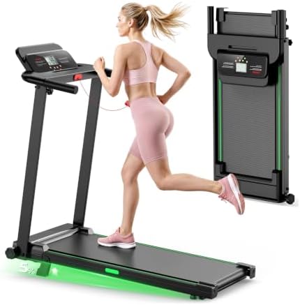 Treadmills for Home, Walking Pad with Incline, Caminadoras para Hacer Ejercicio, 0.6-6.2 MPH Portable Foldable Under Desk Caminadora, Eléctrica Casa Tredmill, Folding Compact Running Machine by Unknown