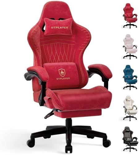 GTPLAYER Gaming Chair, Comfort Computer Office Chair for Adults, Cherry Red by GTPLAYER