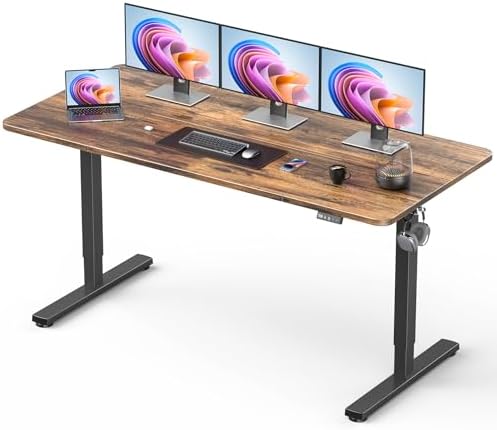 63" Large Electric Standing Desk Adjustable Height for Home Office by XyndyxErgonomicDesign