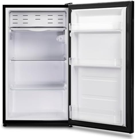3.2 Cu.Ft Small Refrigerator Single Door, Mini Fridge for Bedroom Office Dorm Kitchen Undercounter, Compact Cooler with Removable Glass Shelves Quite Operation, Black - Image 2