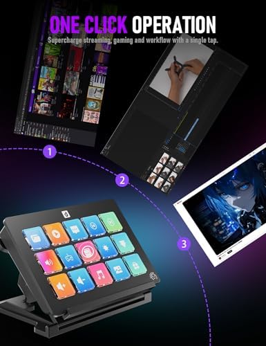 Stream Control Deck Macro Pad15 Keys Programmable Keypad RGB Macro Keyboard Stream Controller with 3-Step Adjustable Stand 500+Plugins&200+ Icons Wired Shortcut Keyboard for Streamers/Gamers/Designers - Image 5