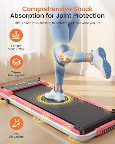 ANCHEER Walking Pad with Incline - Under Desk Treadmill with Handle Bar - Image 5