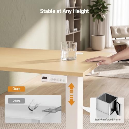 Claiks Electric Standing Desk, 40x24 Inch, Nature - Image 5