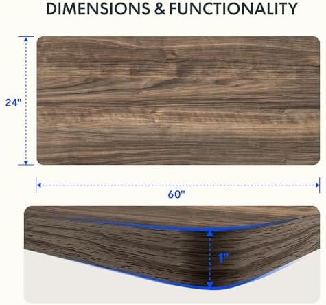 FLEXISPOT 60"x24" Electric Standing Desk, Black Walnut - Image 2