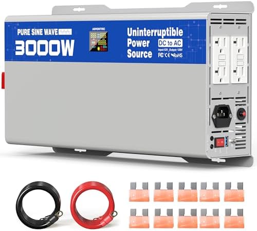 3000W Sump Pump Battery Backup System, Pure Sine Wave Power Inverter by PowerInverter