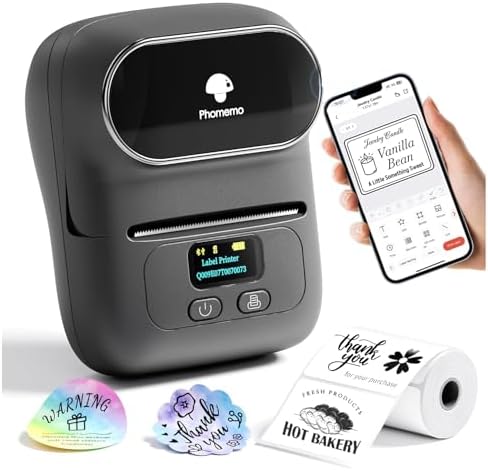 Phomemo Label Printer M110- Upgraded Barcode Label Maker Machine- Gray by Phomemo