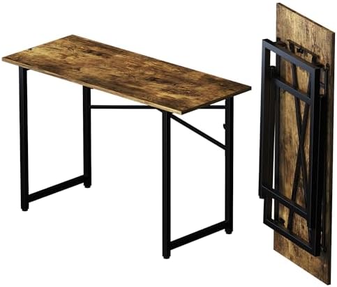Lutown-Teen 47 inch Folding Computer Desk, Rustic Brown by Lutown-TeenHome