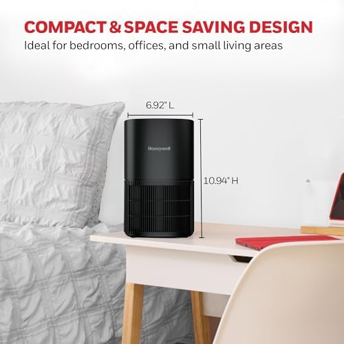 Honeywell Allergen Plus Compact HEPA Small Room Air Purifiers, Black - Image 6